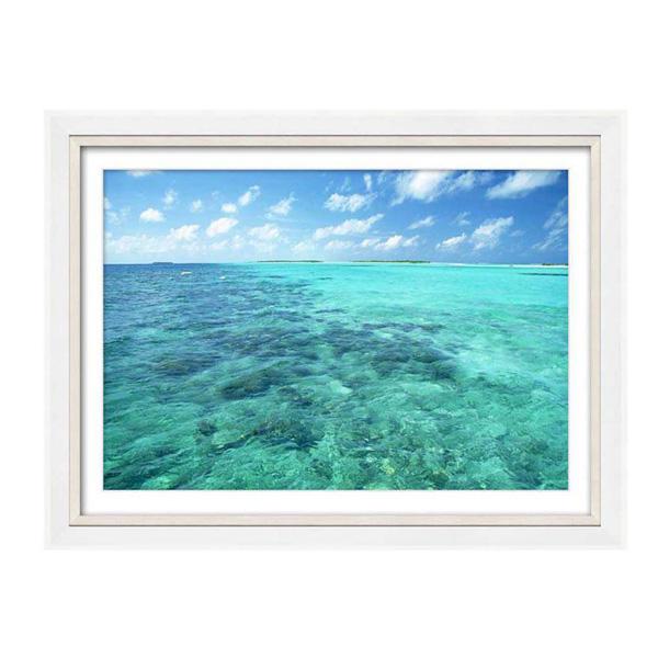 Silver and White Gloss Frame Beach Photography Print set 2 landscape Lux Street Online image 2