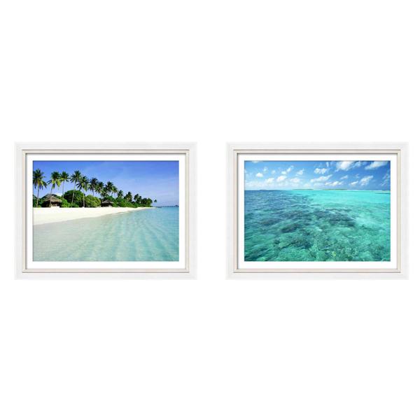 Silver and White Gloss Frame Beach Photography Print set 2 landscape Lux Street Online ff15e4e7 1529 4a23 bd24 4c5674289b23
