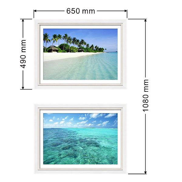 Silver and White Gloss Frame Beach Photography Print set 2 portrait dimensions