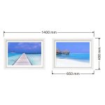 Silver and White Gloss Frame Beach Photography Print set 3 landsacpe dimensions