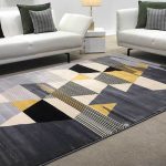 aspen luxury livingroom floor rug black white yellow abstract design LS COPENHAGEN04 160 9451b909 7c23 4c7e ada2 3d66b04b0589