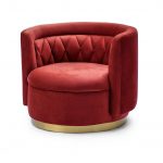 aston swivel occasional chair diamond stitched back ruby