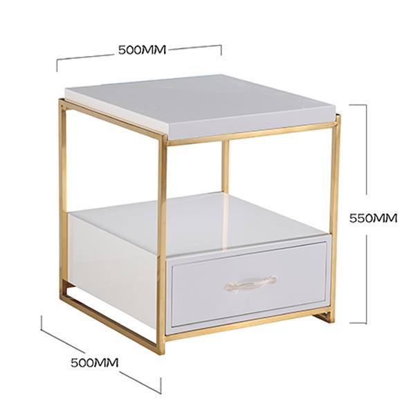 beverly bedside table open shelf one drawer white gloss gold frame lux street luxury 2 aad2d863 85a4 4917 b9e0 7517533cfb5b
