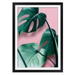 black gloss frame artwork tropical leaves art set 02 LS BQPT1595 image 2