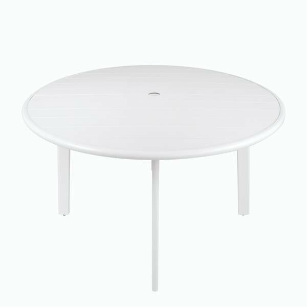 burleigh round outdoor table white aluminium