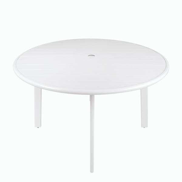 burleigh round outdoor table white aluminium
