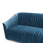 cambridge chanel quilted upholstered velvet 2 seater sofa denim