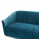 cambridge chanel quilted upholstered velvet 2 seater sofa peacock