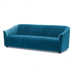cambridge chanel quilted upholstered velvet 3 seater sofa PEACOCK