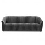 cambridge chanel quilted upholstered velvet 3 seater sofa slate