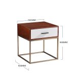 como bedside table nightstand one drawer walnut timber gold frame white drawer lux street 3 4b0e9376 b269 41df ad85 c05f4c6d9824