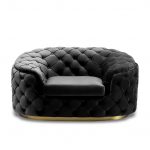 coventry deep buttoned curved arm armchair 1 seater ebony