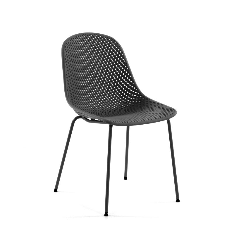 eric dining chair recycled plastic indoor outdoor graphite metal legs main image