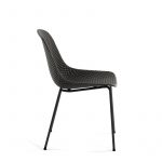 eric dining chair recycled plastic indoor outdoor graphite metal legs side view