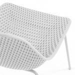 eric dining chair recycled plastic indoor outdoor white metal legs detail view