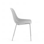 eric dining chair recycled plastic indoor outdoor white metal legs side view