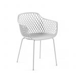 erica dining armchair recylcled plastic white metal painted frame main image
