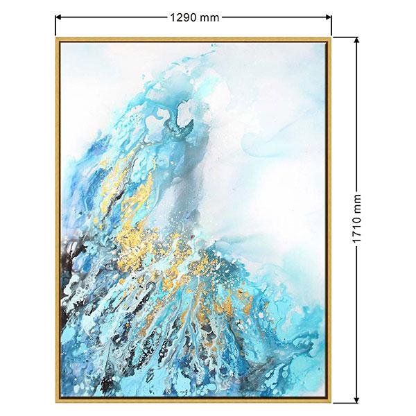 gold frame abstract oil paint canvas eruption LS YH857 1 dimensions