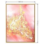 gold frame abstract oil paint canvas lava flow LS YH857 2 dimensions