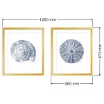 gold frame art sea snail urchin blue white acrylic 03 LS BQPT1741 landscape dimensions
