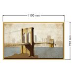 gold frame artwork brooklyn bridge new york LS BH0196 dimensions