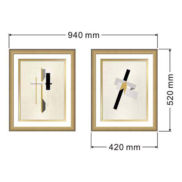 gold frame black edge print constructivist art set 03 LS BQPT1011 5 landscape dimensions