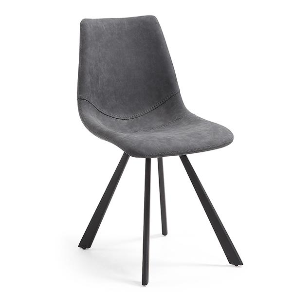 henri black synthetic leather black metal frame bucket style seat modern dining chair 1 28934c8f a76e 4ab1 818d 6ef79b04faab