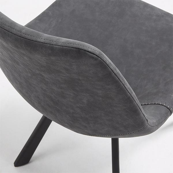 henri black synthetic leather black metal frame bucket style seat modern dining chair 4 938c172a ea84 4d69 aaec 54923b7e7002