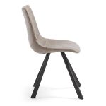 henri taupe synthetic leather black metal frame bucket style seat modern dining chair 2 f0f31f80 8f33 48b8 82b5 d77968f5c460