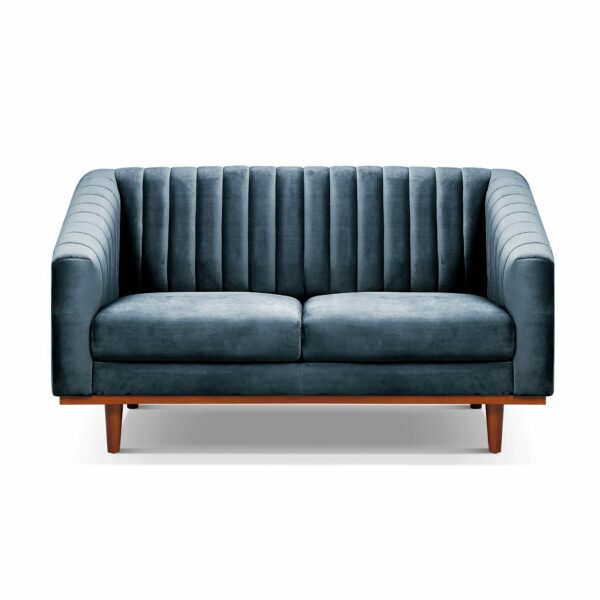 hyde luxury velvet 2 seater sofa matt black legs charcoal 1
