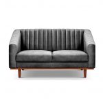 hyde luxury velvet 2 seater sofa matt black slates