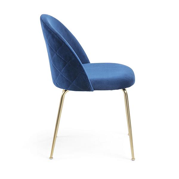 journey accent bedroom chair diamond quilted back ocean blue velvet lux street gold metal frame 2