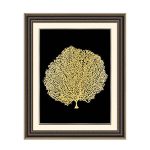 lux street Timber Frame Gold Foil Print Fan Coral Art set 1 image 1