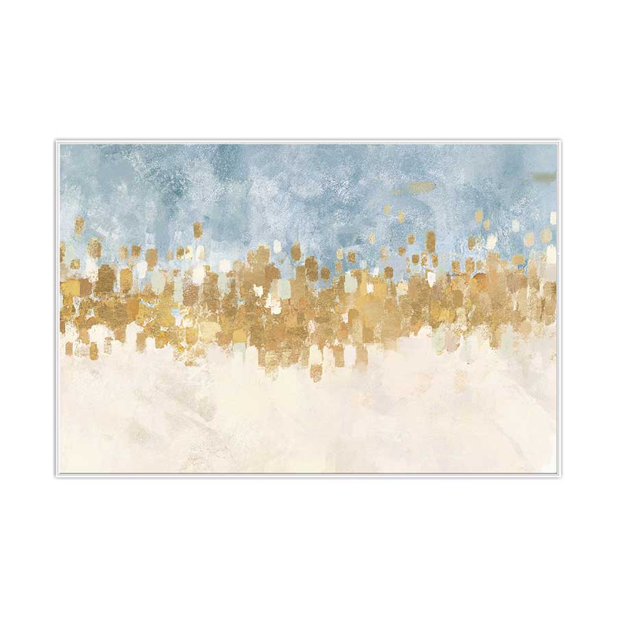 lux street alight large canvas artwork modern abstract gold foil detail white timber frame SL ID018 main image