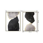 lux street boulders pair modern black silver gold YH01268 black frame image landscape dimensions
