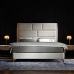 lux street bronte complet bed with side rails slats luxury velvet upholstery front on image