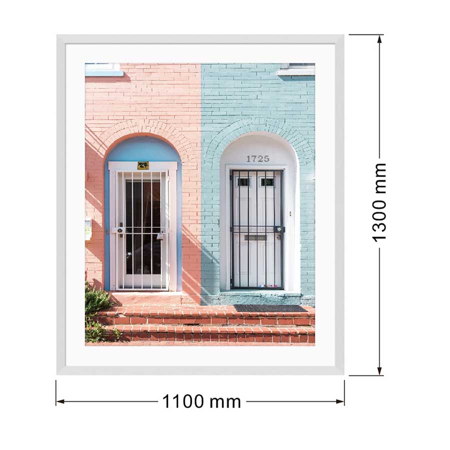lux street double door print artwork vibrant photographic blue pink house SL ID023 dimensions