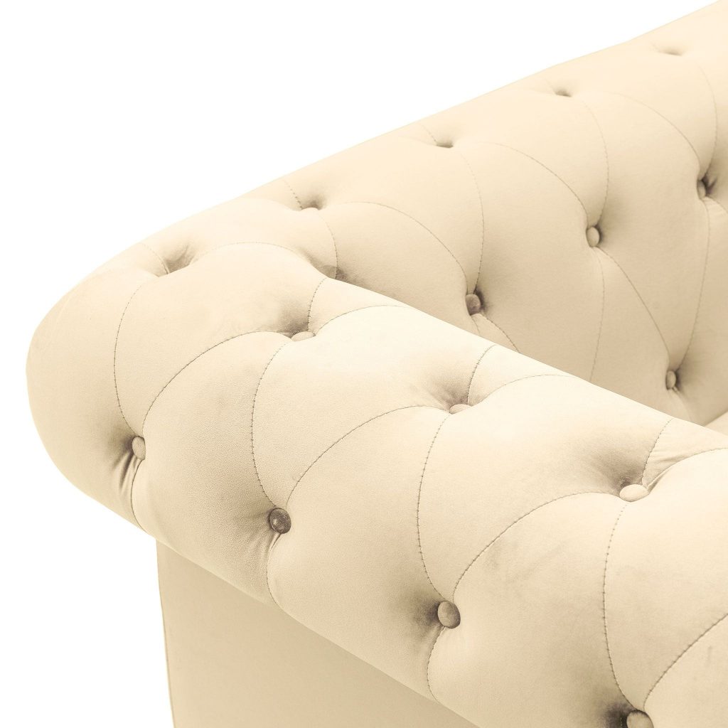 lux street eaton buttoned hamptons style 1 seater 2 3  cream H600