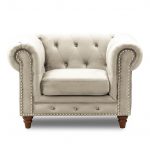 lux street eaton buttoned hamptons style 1 seater taupe base velvet H600