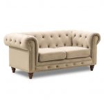 lux street eaton buttoned hamptons style 2 seater 2 beige base beige H600
