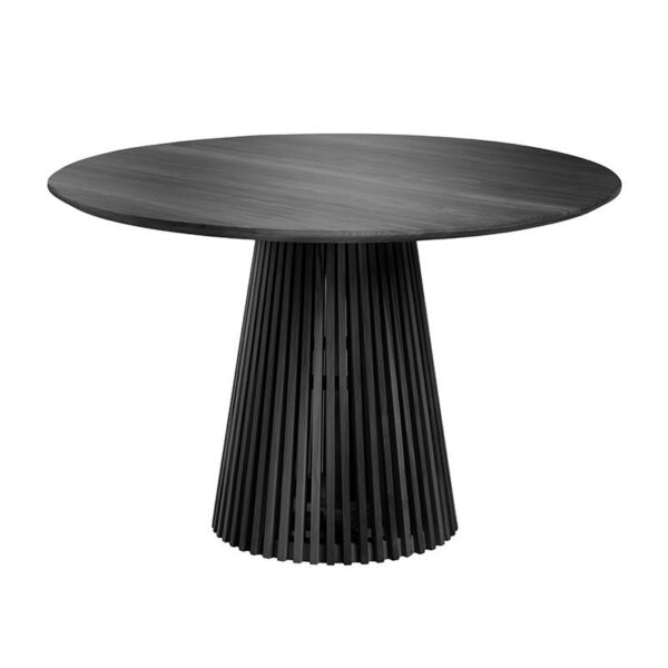 lux street floyd 120cm round dining table solid mindi wood black stain main image