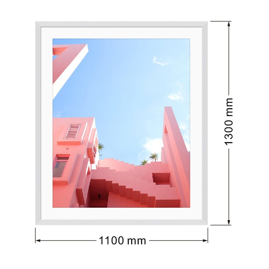 lux street funky modern pink house artwork stairs la vibes blue sky white timber frame SL ID024 dimensions