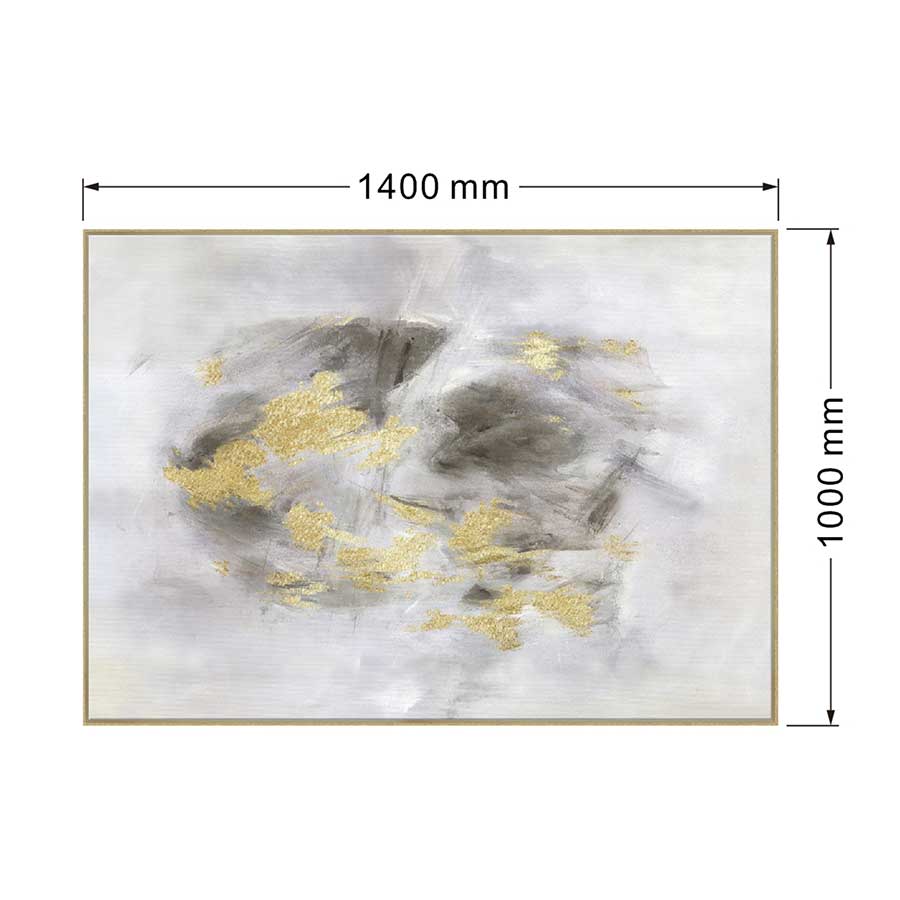 lux street gold rush large canvas artwork abstract brush strokes gold foil timber frame SL ID011 dimensions