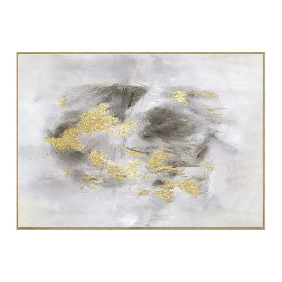 lux street gold rush large canvas artwork abstract brush strokes gold foil timber frame SL ID011 main image