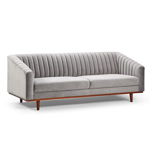 lux street hyde 3 seater sofa MW 1803 panelled back timber frame side view