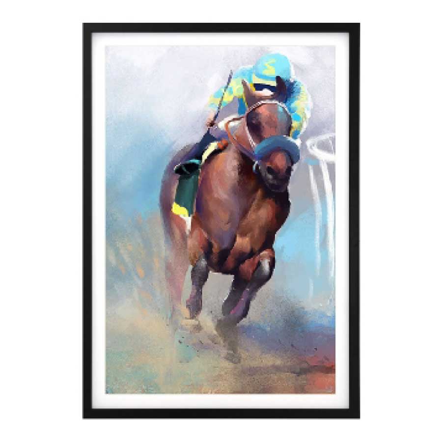 lux street jockey club set 1 artwork horse racing water colour prints BQPT967 3 image b