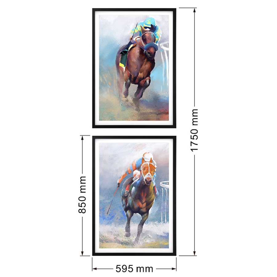lux street jockey club set 1 artwork horse racing water colour prints BQPT967 3 portrait dimensions
