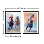 lux street jockey club set 2 artwork horse racing water colour prints BQPT967 1 landscape dimensions