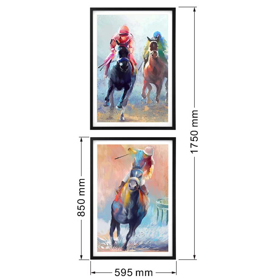 lux street jockey club set 2 artwork horse racing water colour prints BQPT967 1 portrait dimensions