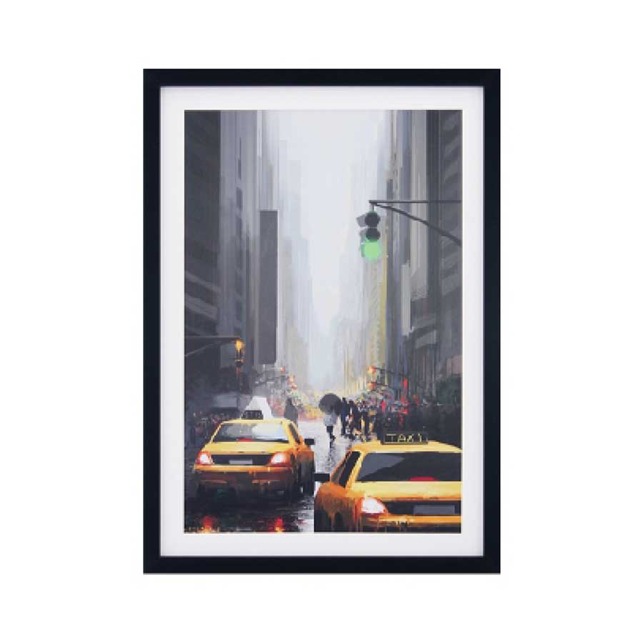 lux street landmark set 2 water colour print england cab taxi 5th avenue new york image b